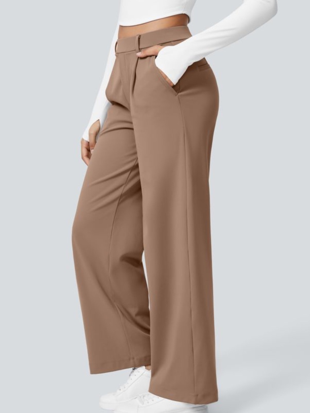 Halara Flex DayStretch High Waisted Pocket Straight Leg Work Pants Women M NWT - Picture 3 of 14